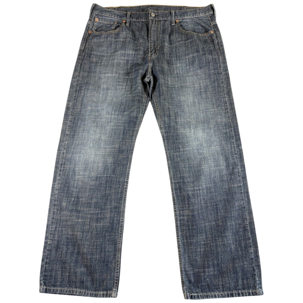 Levis 569 Loose Straight Jeans Mens 38x32 Blue Washed Relaxed Western Workwear